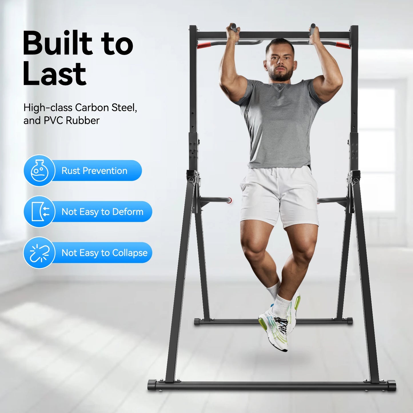 Power Tower Pull Up Bar Dip Station Home Gym Equipment
