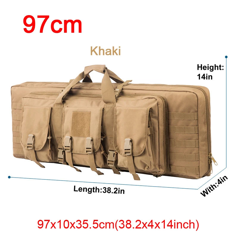 LQARMY Tactical Double Rifle Case Molle Gun Bag Sniper Airsoft