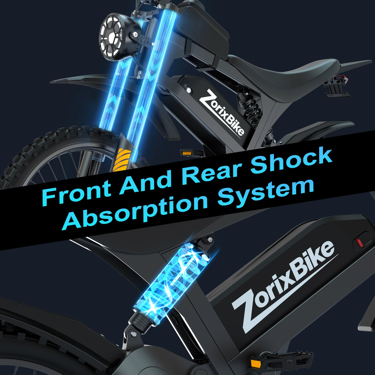 ZorixBike 3000W Electric Bike 48V Battery Off Road Design