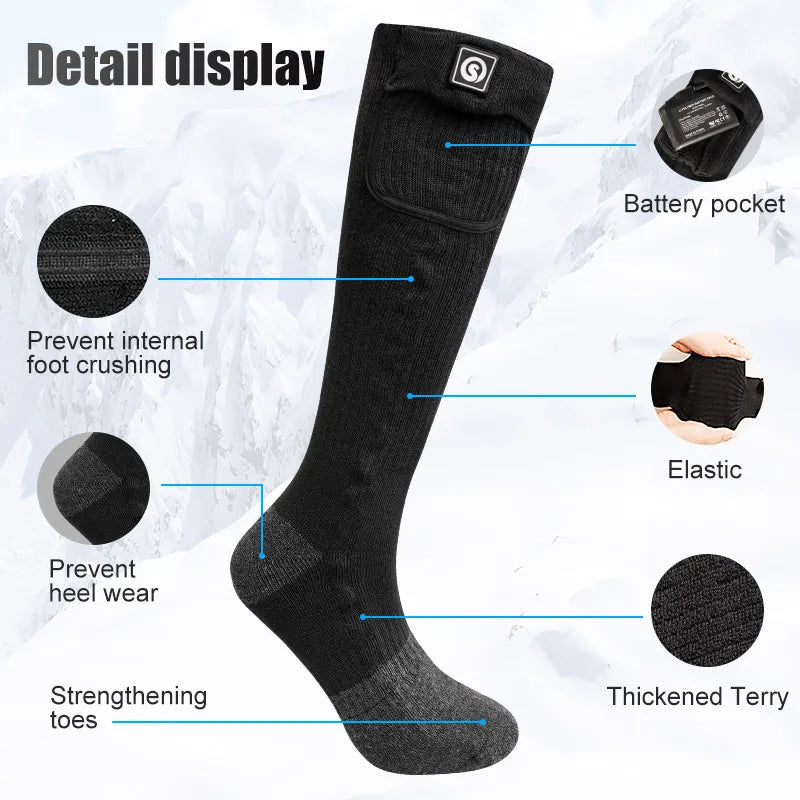 Snow Deer Rechargeable Heated Thermal Cotton Winter Socks