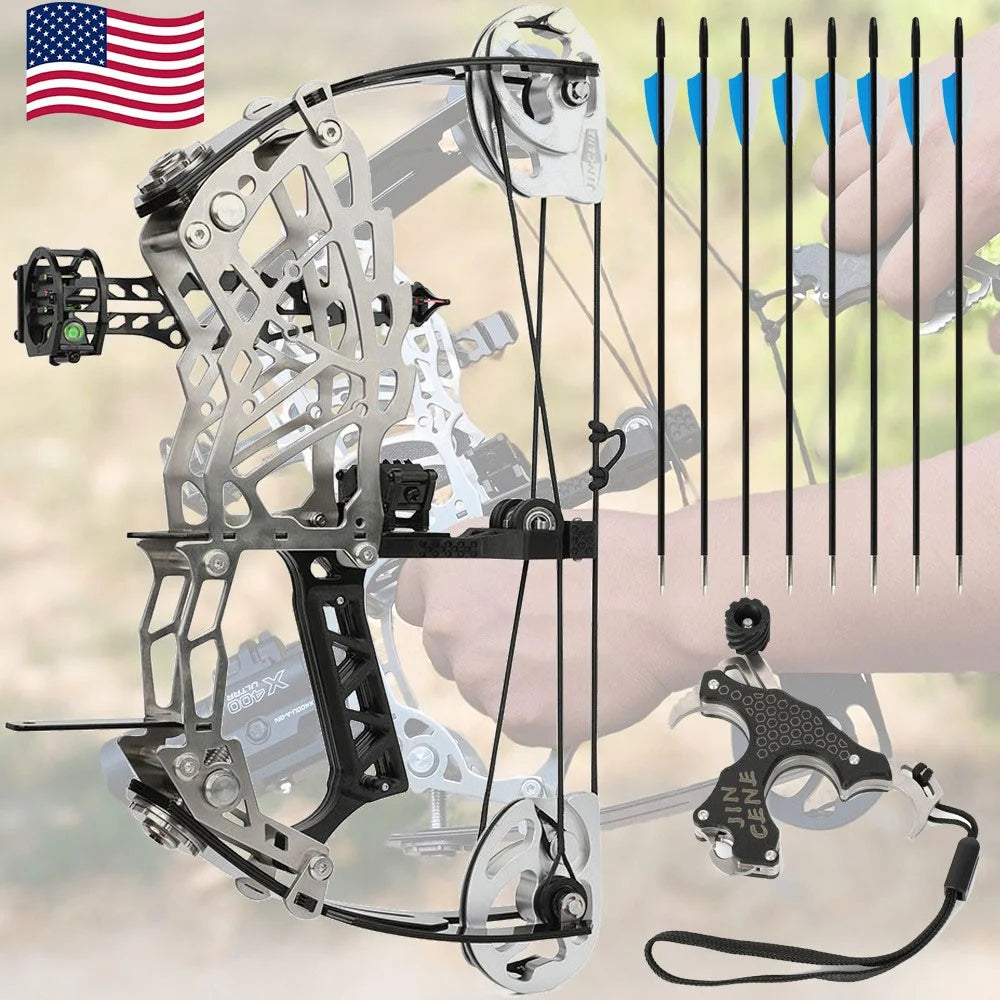 Adjustable Compound Hunting Bow Featuring Stainless Steel Limbs