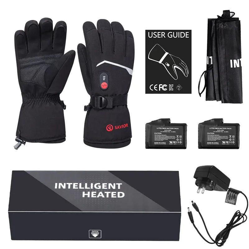 Savior Electric Heated Ski Gloves Rechargeable Winter Warmth for Snow Sports