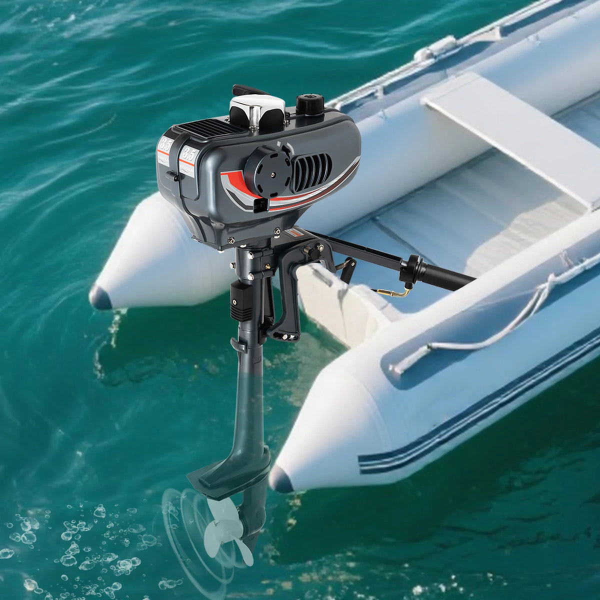 Portable 3.5HP Gasoline Outboard Motor With Adjustable Tilt