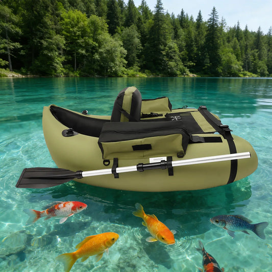 Inflatable Fishing Boat With Hand Pump 130kg Load Capacity For Fishing