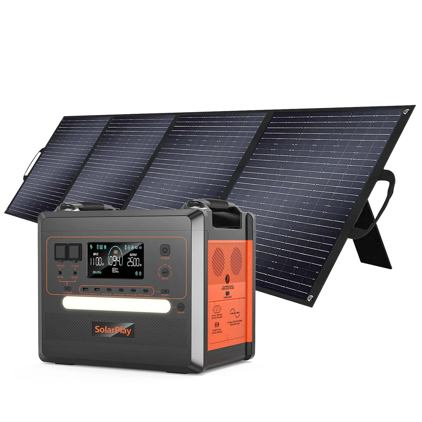 SOLARPLAY 2160Wh LiFePO4 Portable Power Station With 200W Solar Panel
