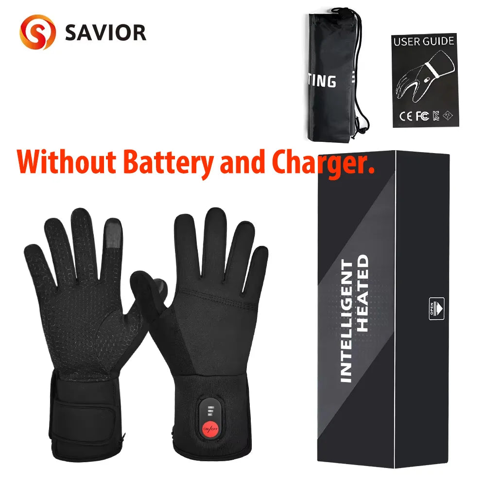 Savior Heat Gloves Electric Rechargeable Touch Screen Winter Skiing Gear