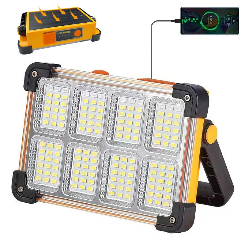 Morglad Solar Rechargeable Led Work Light Portable Outdoor Camping Floodlight
