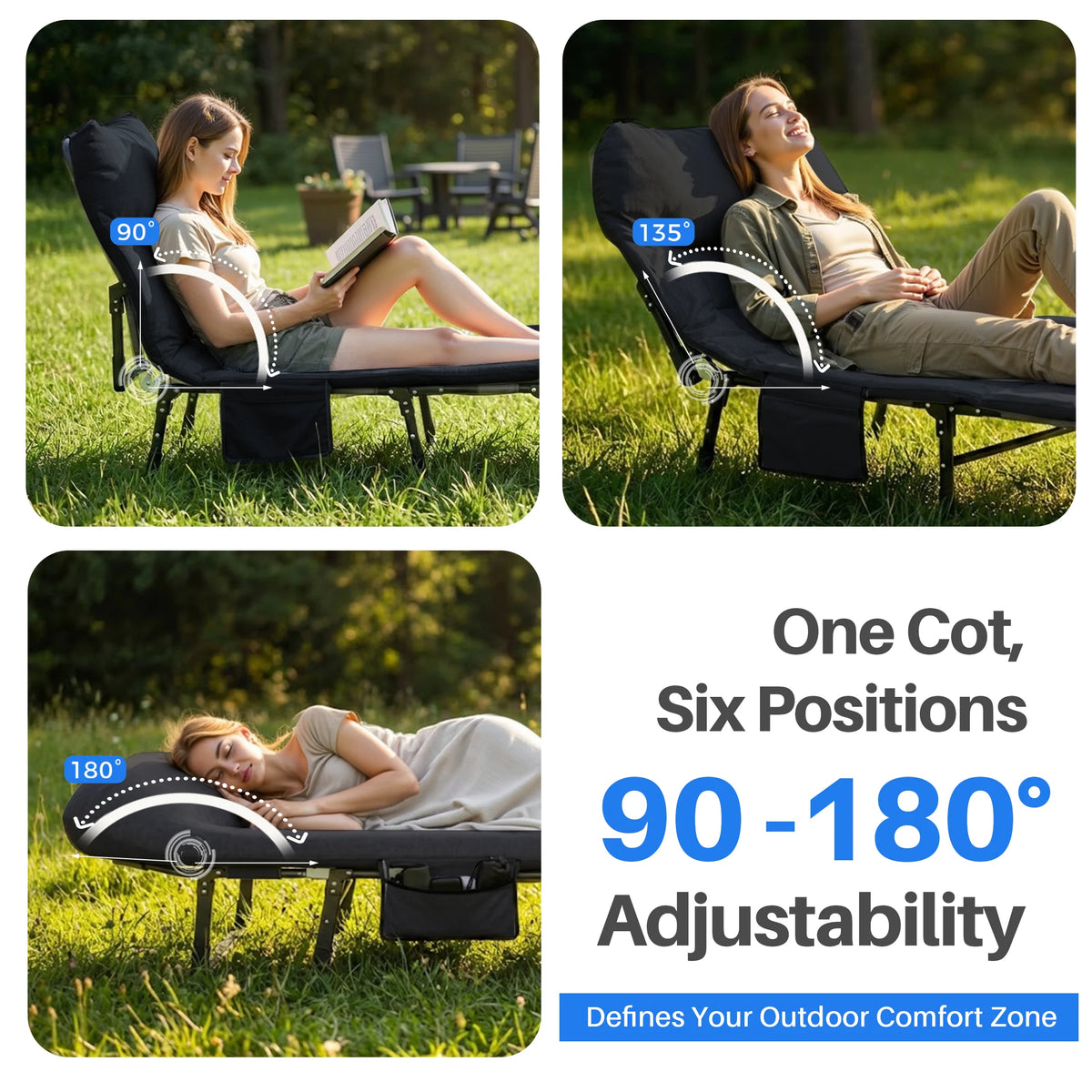 JHK Folding Camping Cot With Mattress Lightweight Bed 450 Lb Capacity