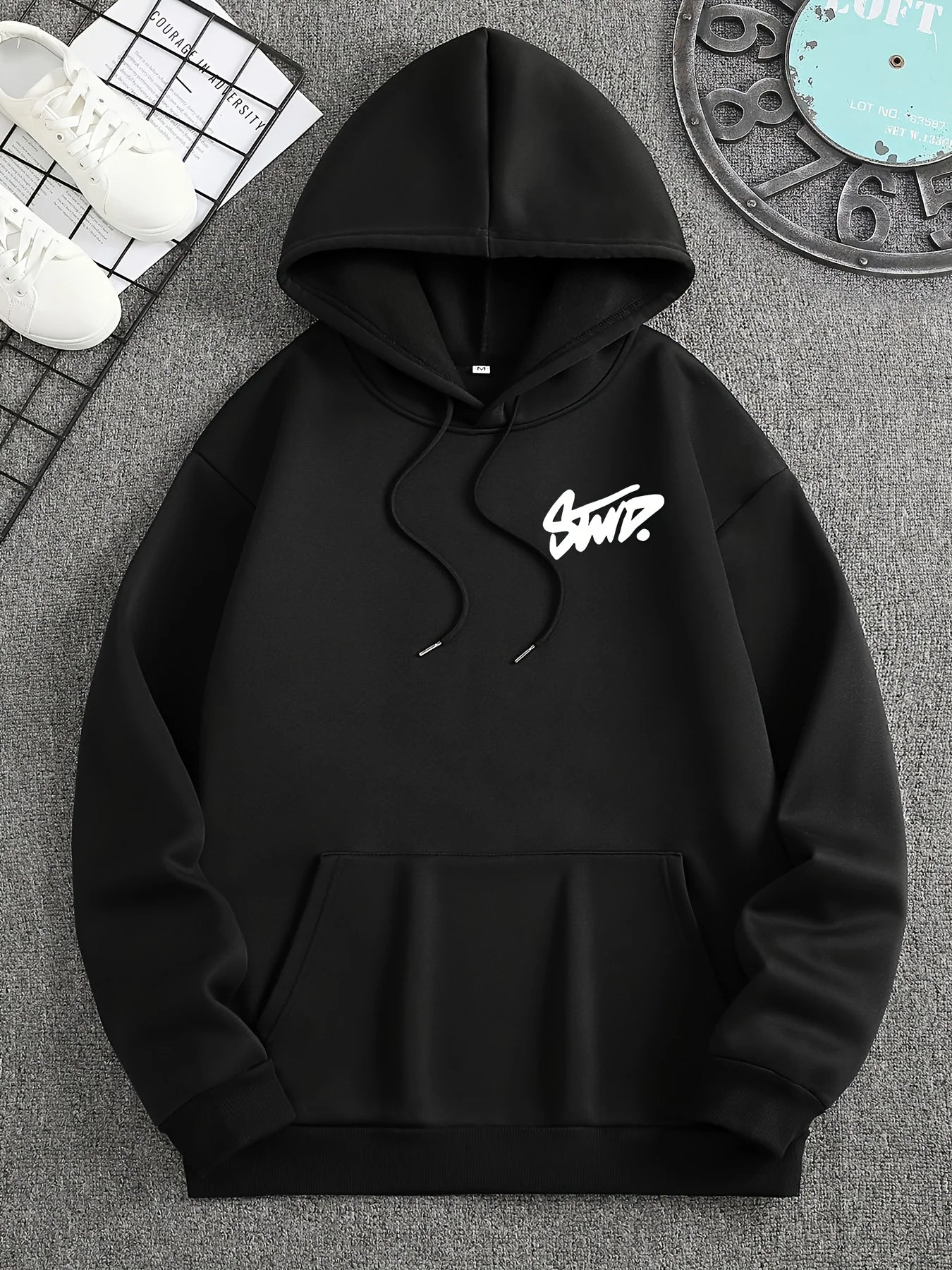 Casual Long Sleeve Hooded Pullover For Women Cotton Polyester Blend