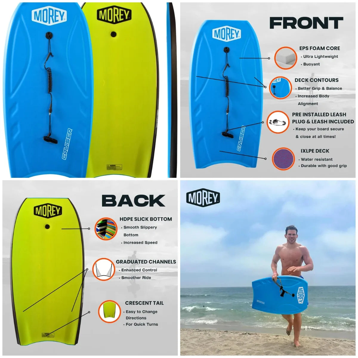 Premium Boogie Board Original Bodyboard For Ocean Surfing