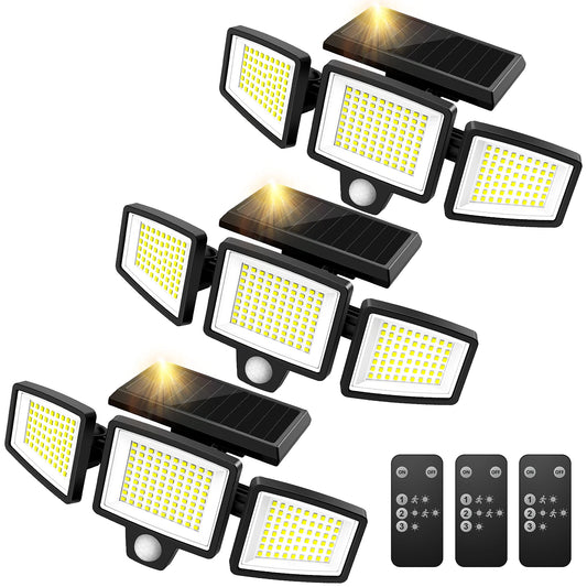SZRSTH 3-Head Solar Outdoor Light With Motion Sensor Security