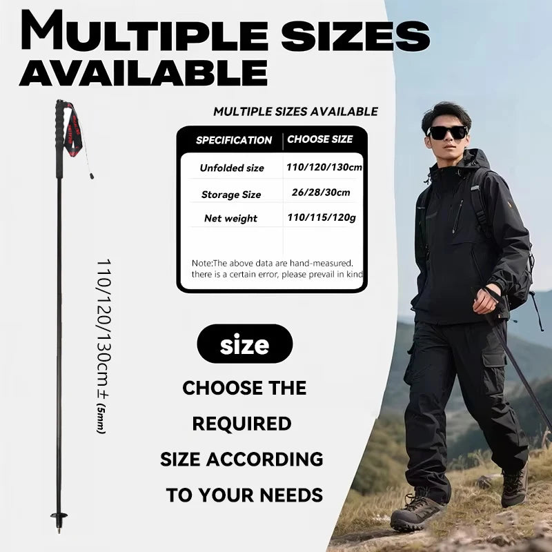 OKHEALING Anti Shock Carbon Fiber Trekking Poles For Hiking