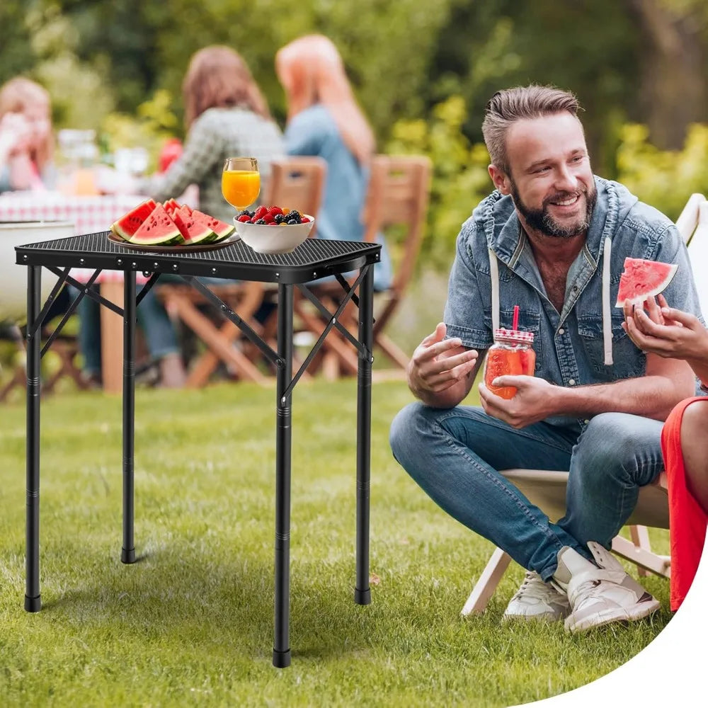 XIUWO Folding Grill Table Outdoor Portable Metal Mesh Surface