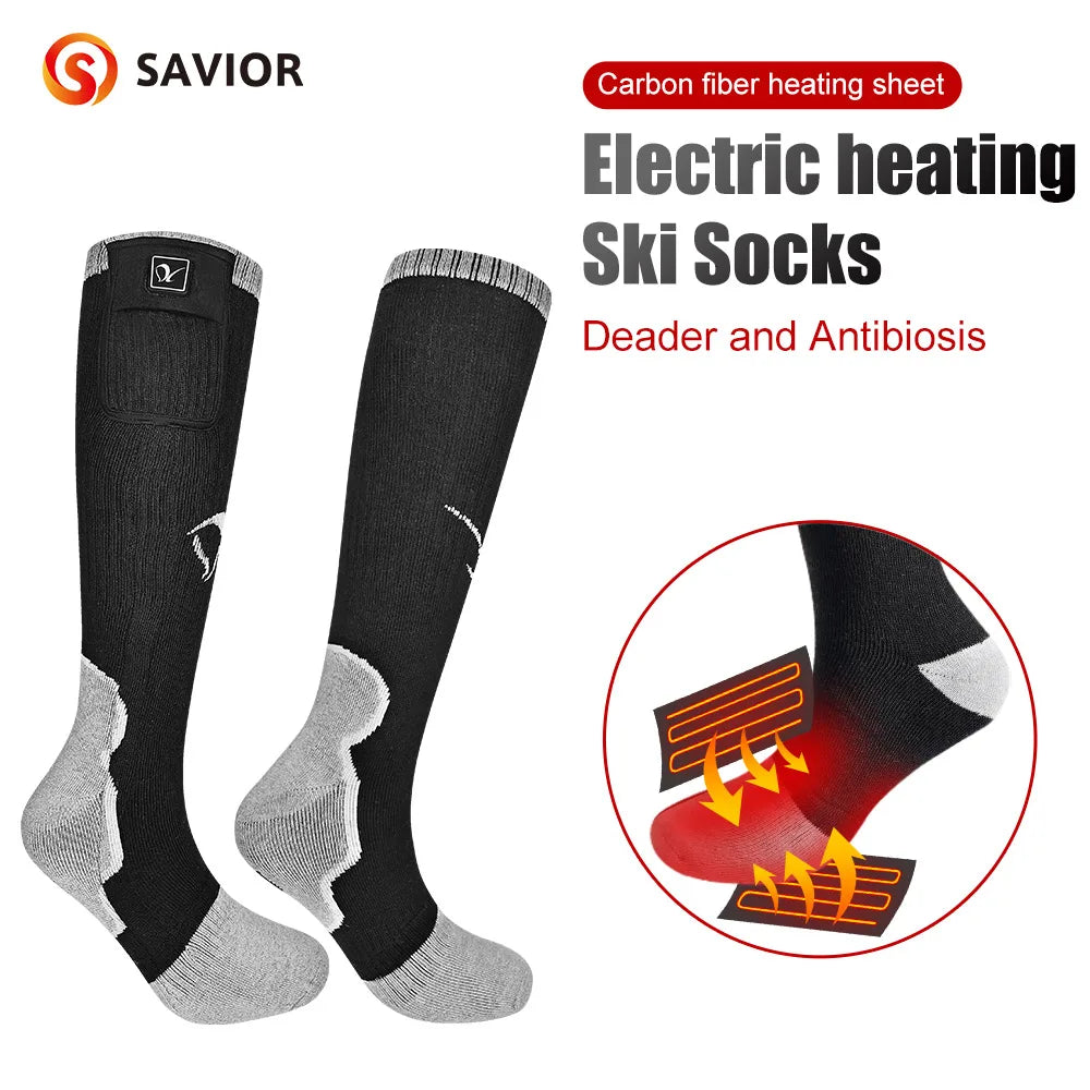 Savior Heated Socks Rechargeable Warm Winter Socks Outdoor Sports