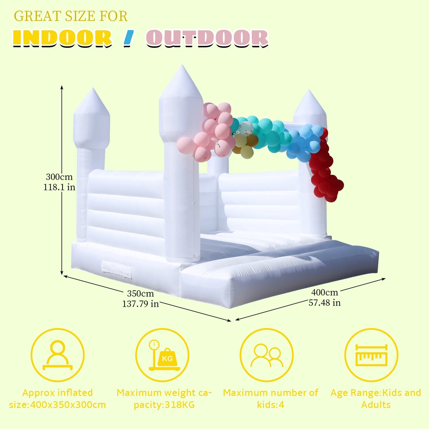 RTS Inflatable Giant Bounce House Castle for Kids Party