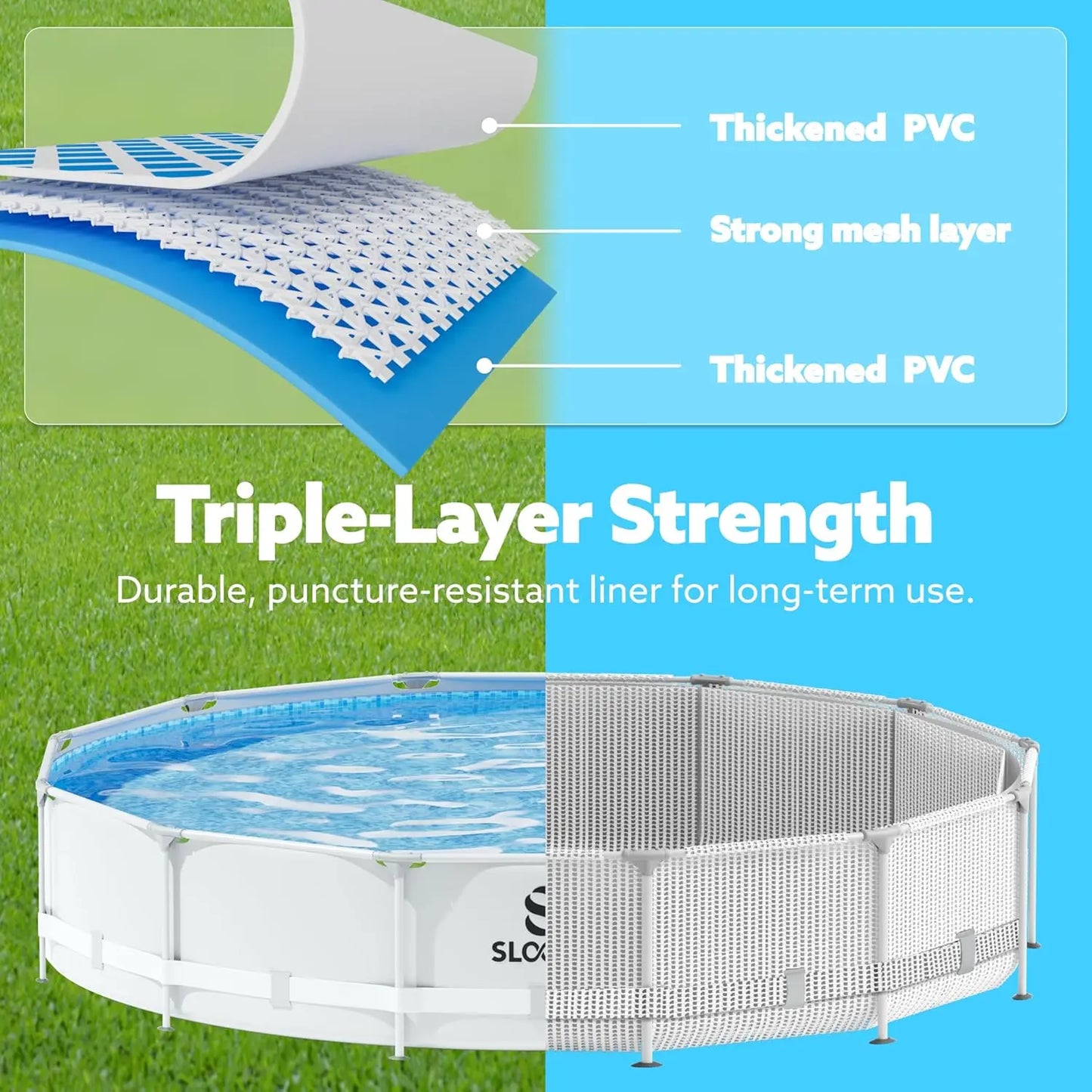 Joyfy Round Above Ground Pool Set With Filter Pump