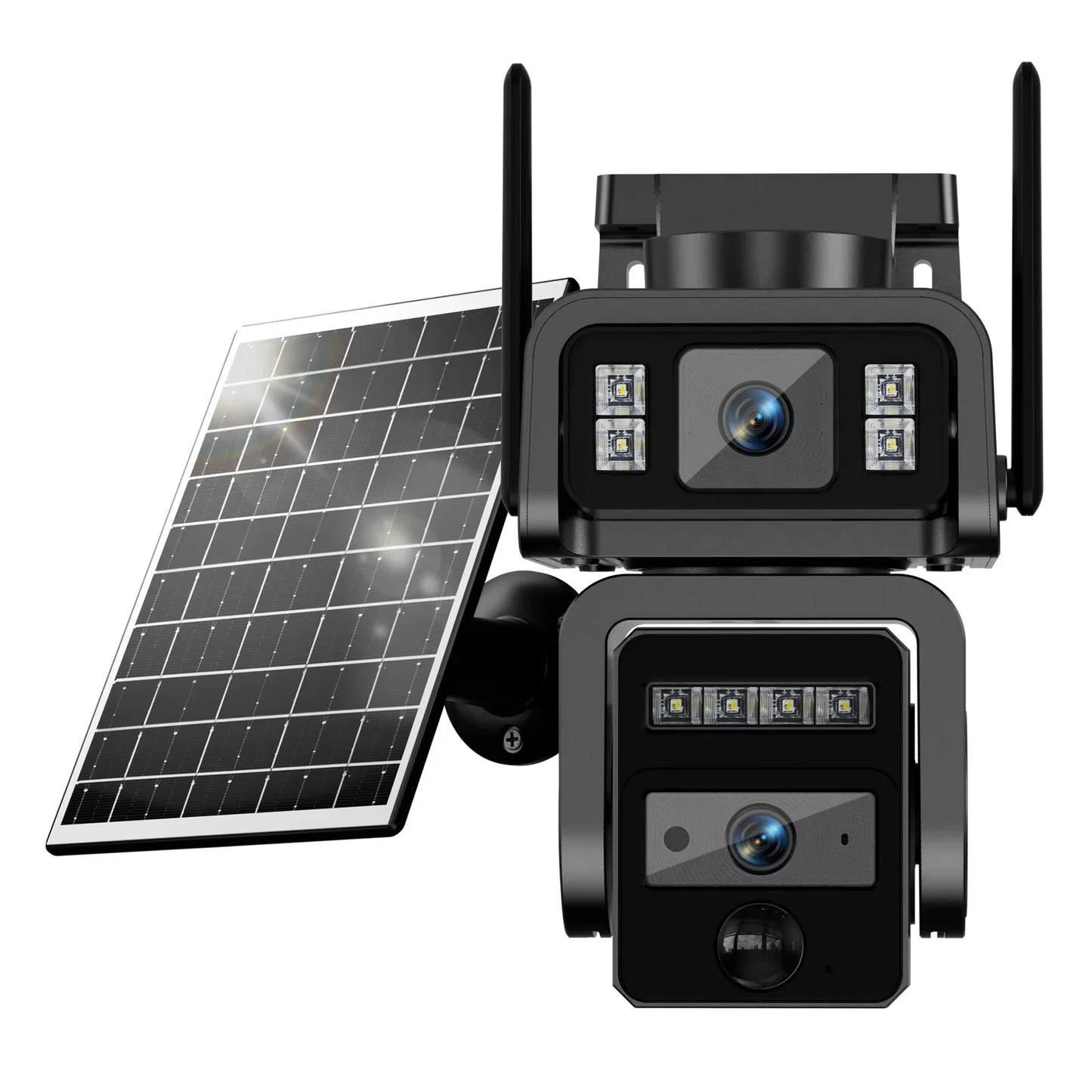 Outdoor Solar WiFi Security Camera 8MP 4K Dual Lens
