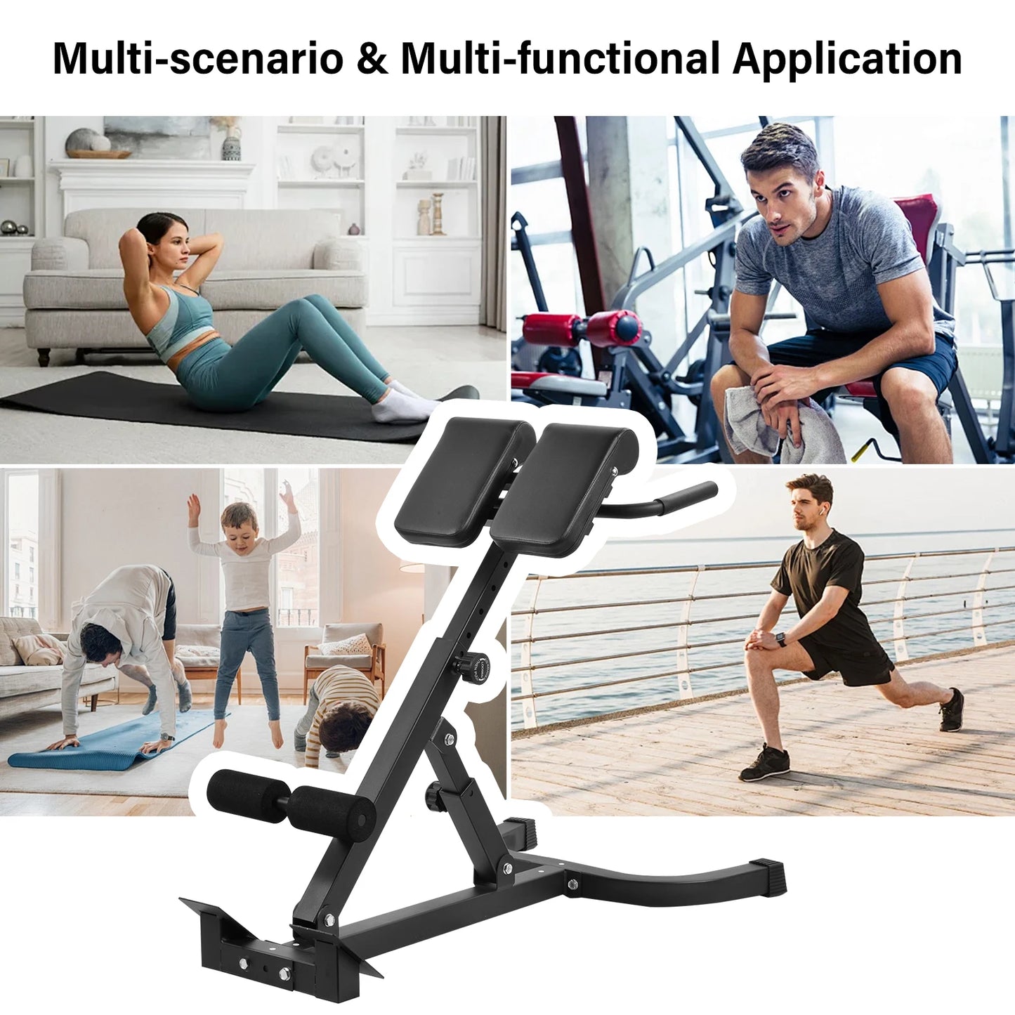 Hyperextension Roman Chair For Home Gym Abs Glutes Hamstrings