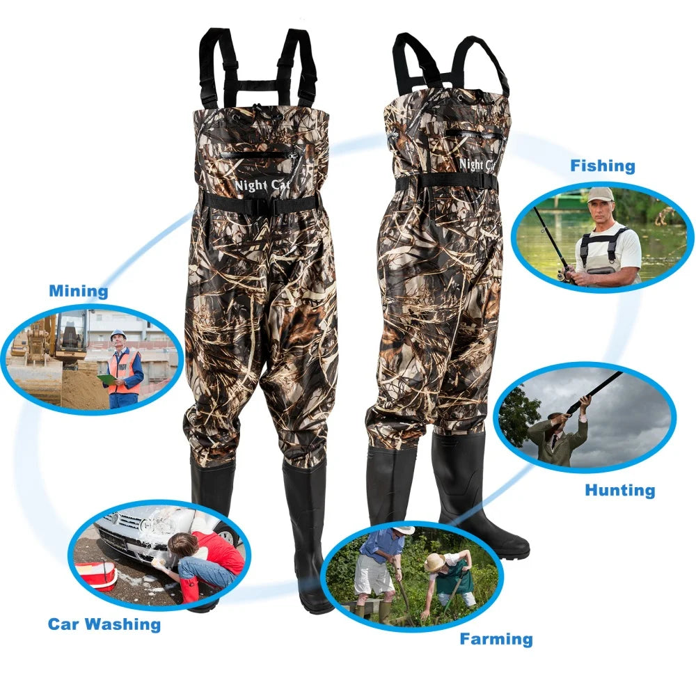 Night Cat Durable Waterproof Fishing Hunting Chest Waders