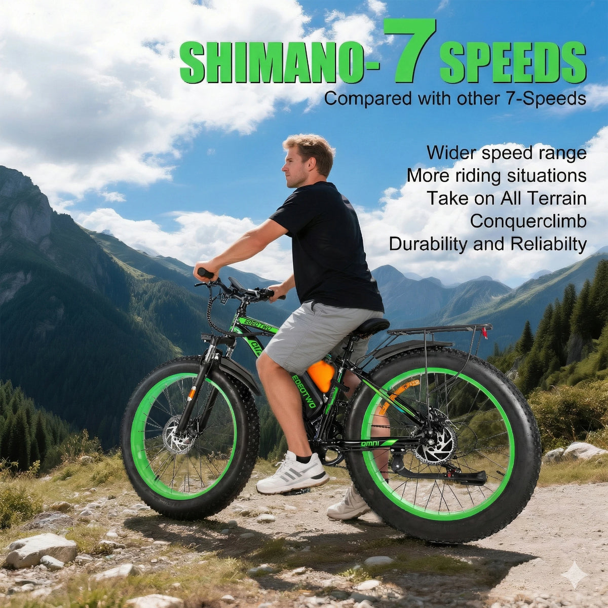 EOEOTWO Fat Tire Electric Bike For Adults 48V 20Ah 1000W Motor