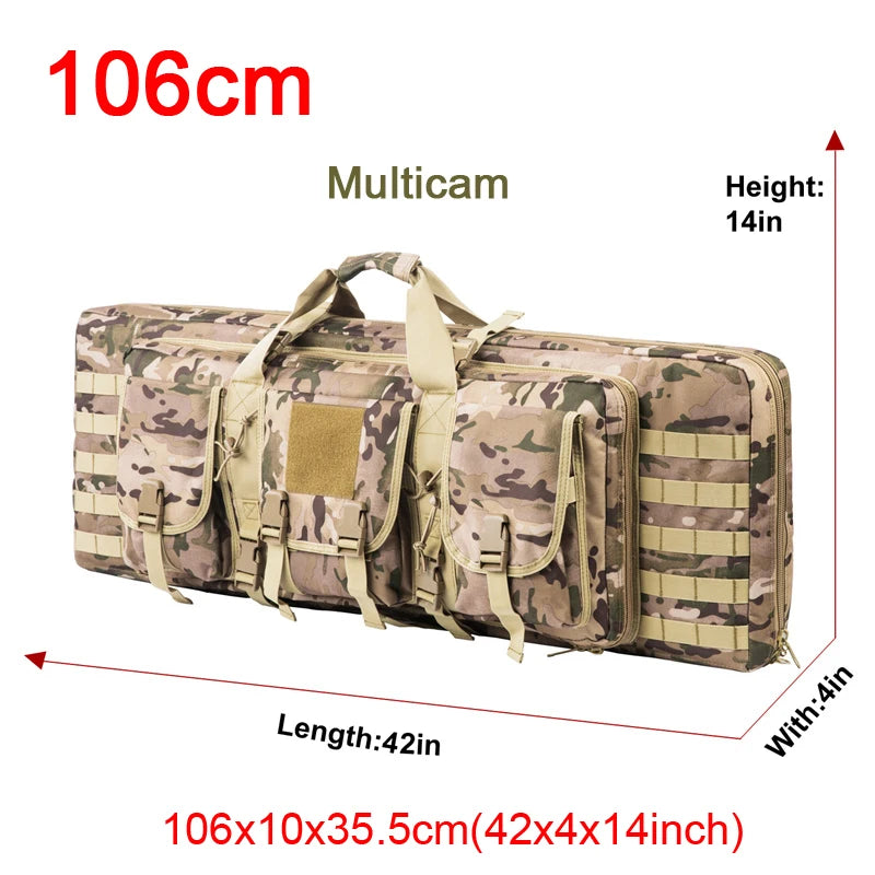 LQARMY Tactical Double Rifle Case Molle Gun Bag Sniper Airsoft