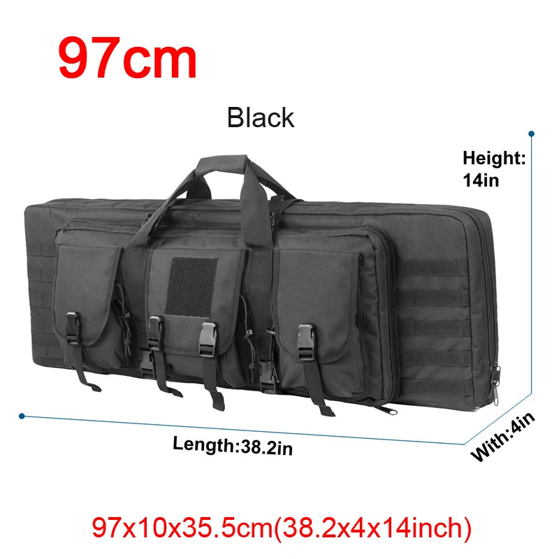 LQARMY Tactical Double Rifle Case Molle Gun Bag Sniper Airsoft