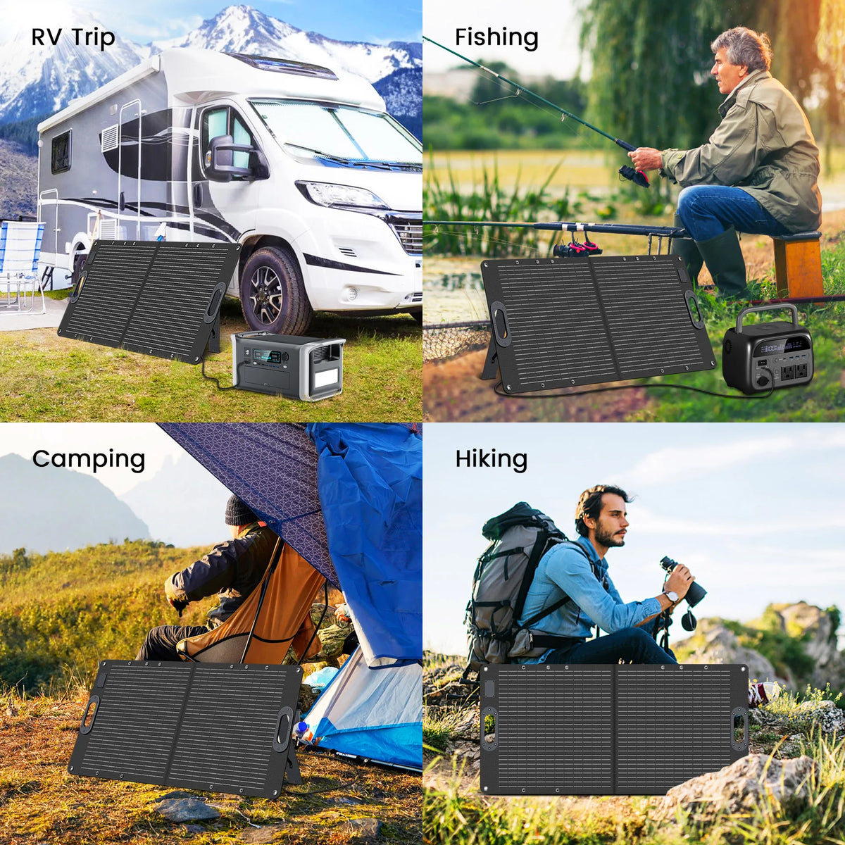 CTOLITY 100W Foldable Solar Panel Portable Outdoor Camping