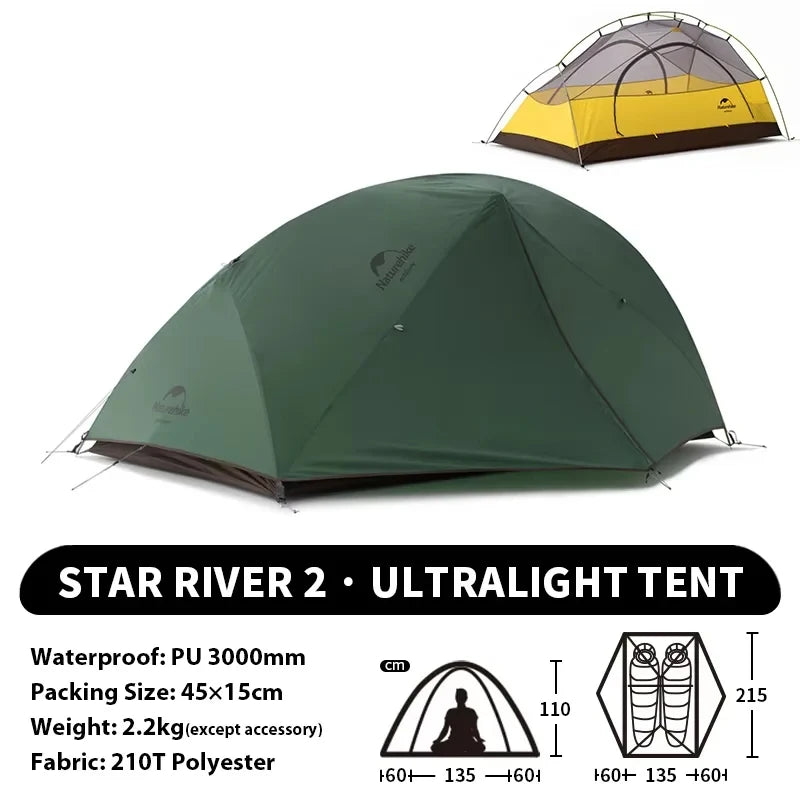 Naturehike Star River Ultralight Two Person Waterproof Double Layer Tent