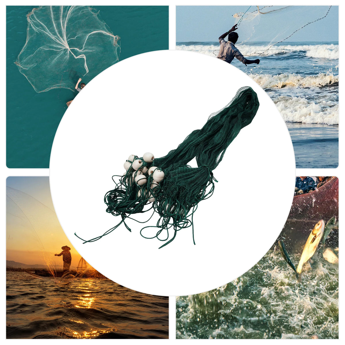 Bymaocar Fishing Drag Net With Weights And Floats For Seining