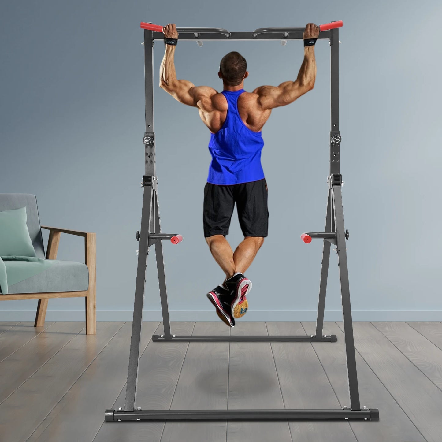 Power Tower Pull Up Bar Dip Station Home Gym Equipment