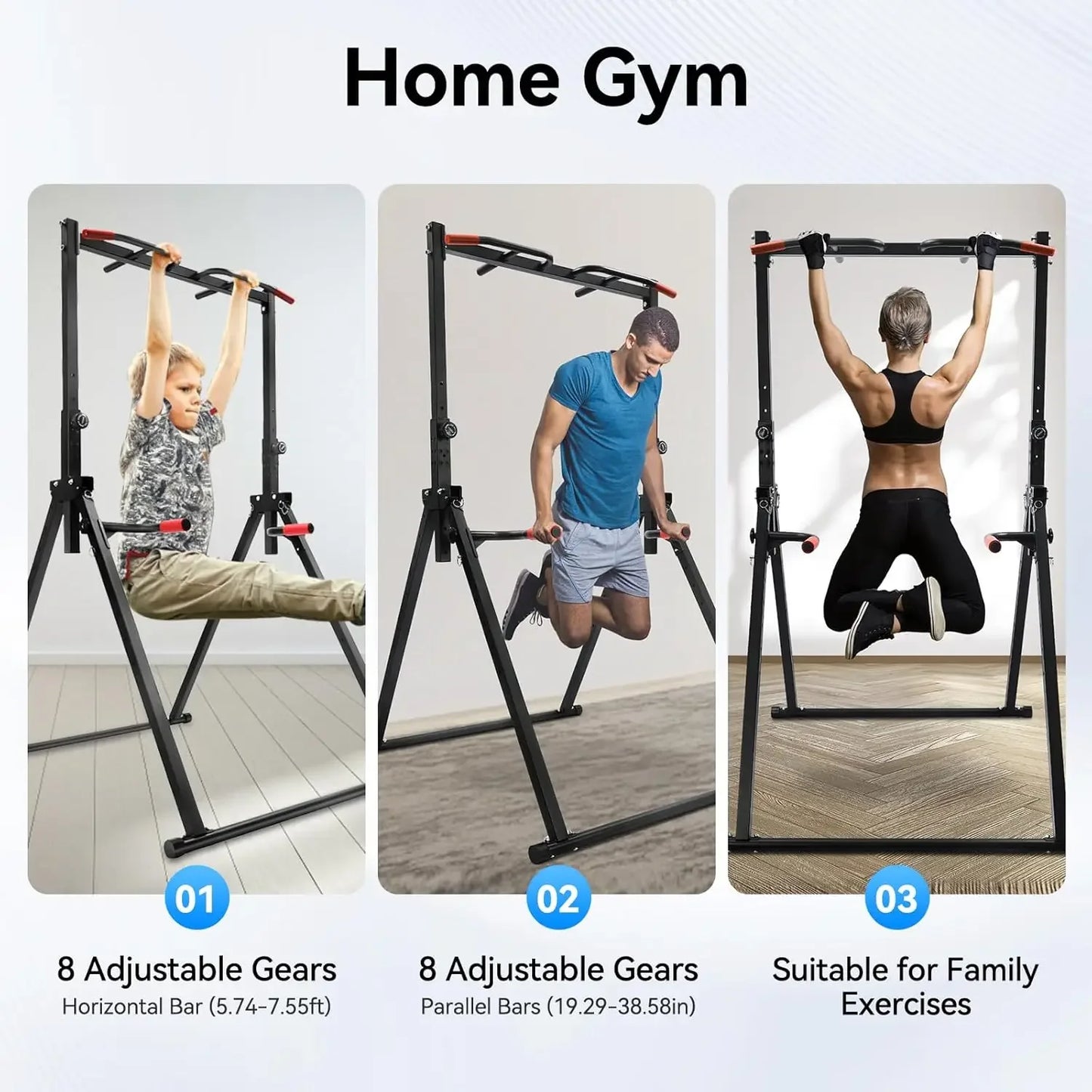 Power Tower Pull Up Bar Dip Station Home Gym Equipment