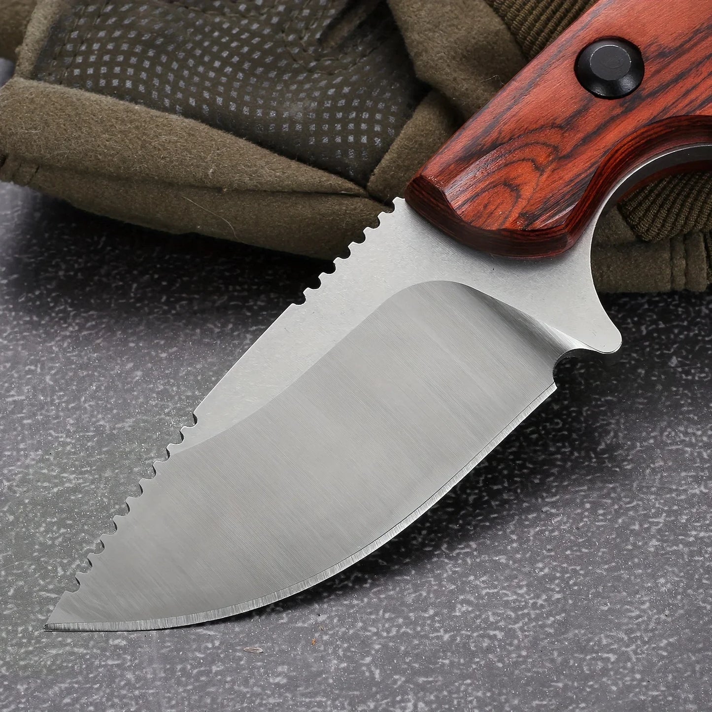 Hunt Hidden Canyon Hunter Fixed Blade Knife 8Cr13Mov Wood Handle