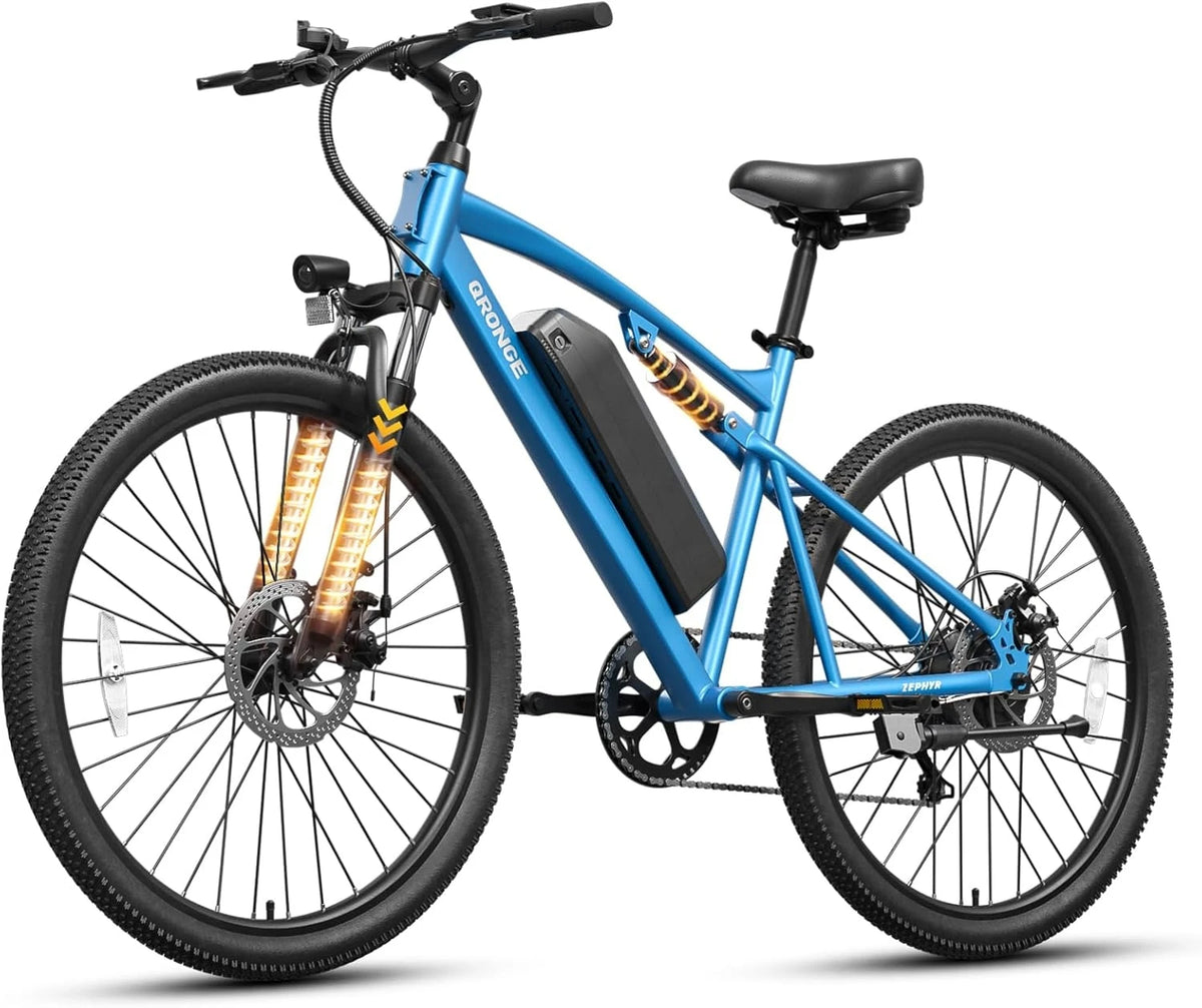 Qroonge Zephyr 1000W Peak Motor Full Suspension Mountain Ebike