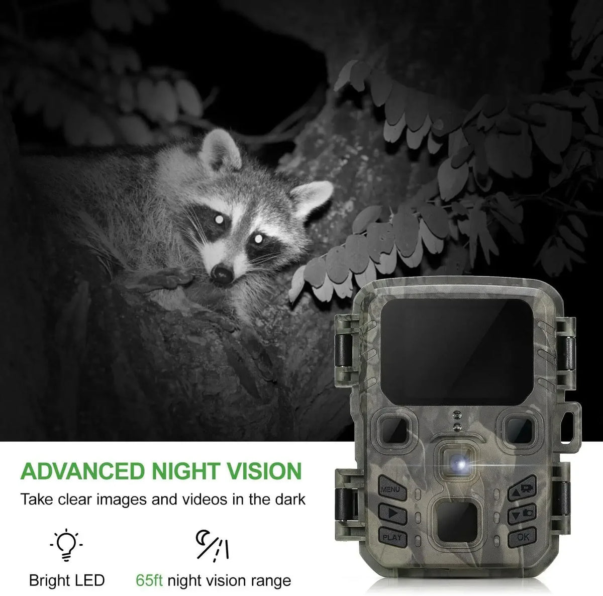 Mini301 Trail Hunting Camera 24MP 1080P Night Vision IP65 Waterproof