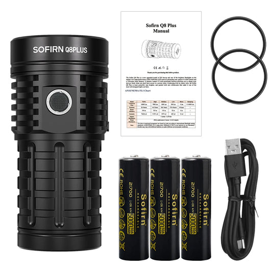 Sofirn Q8 Plus LED Flashlight 16000lm USB C Rechargeable 21700
