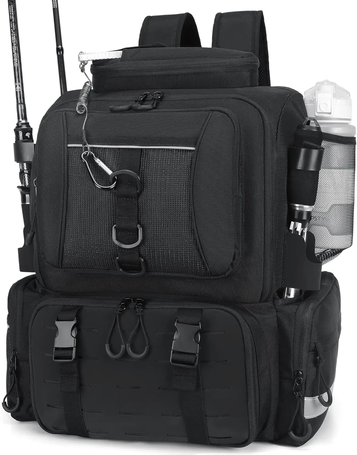 YTYIN Fishing Backpack Tackle Bag With Tackle Boxes Waterproof Oxford Fabric