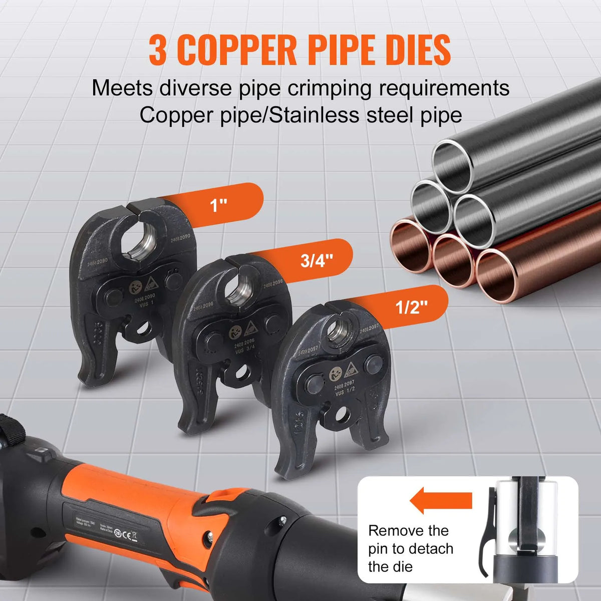 SucceBuy 18V Cordless Electric Pipe Crimping Press Tool