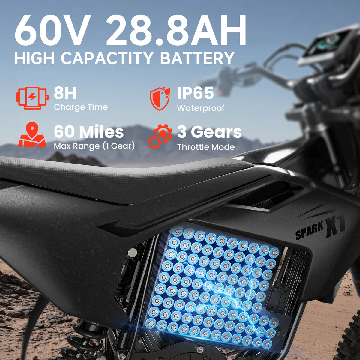 QRONGE X1 Spark High Power Electric Dirt Bike For Adults