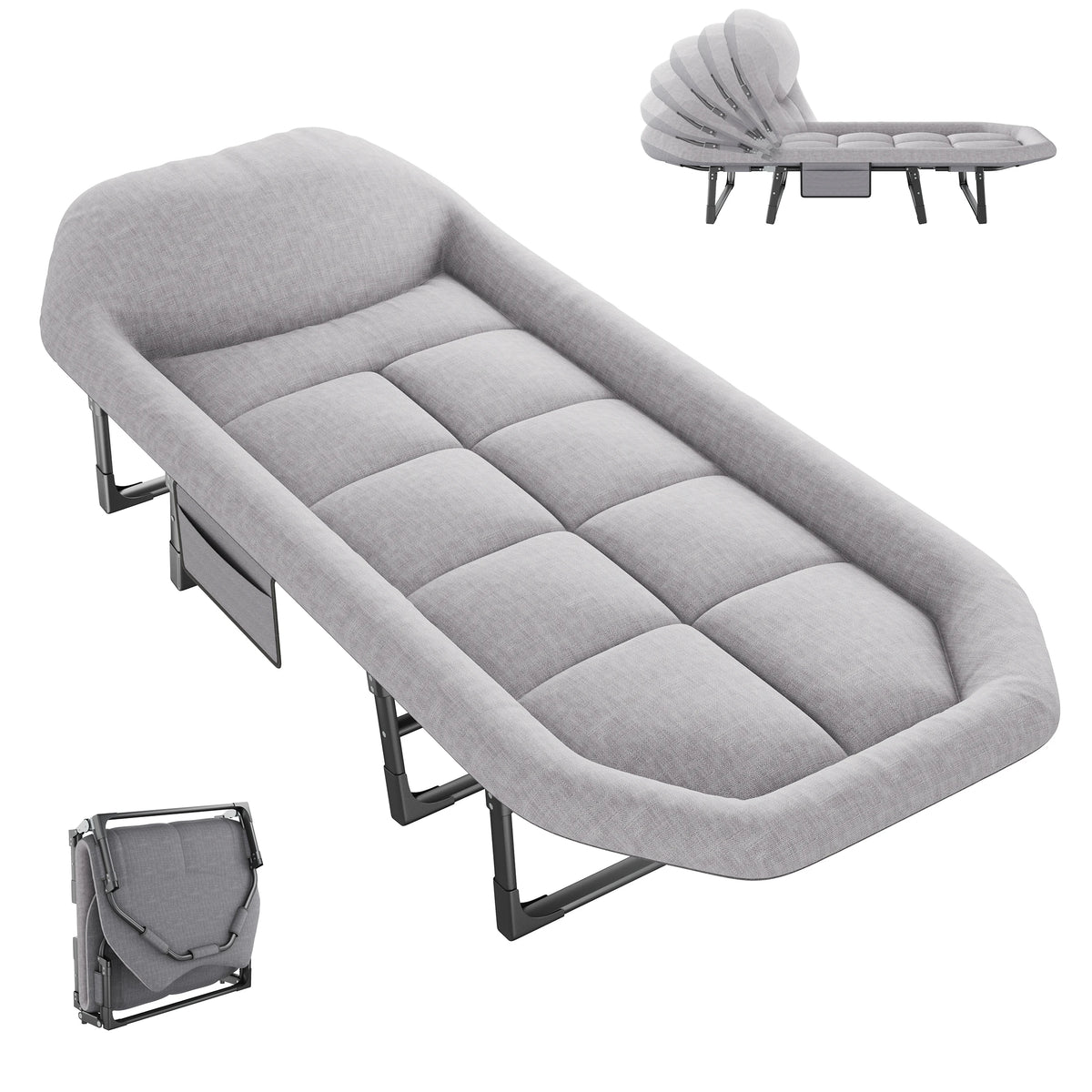 JHK Folding Camping Cot With Mattress Lightweight Bed 450 Lb Capacity