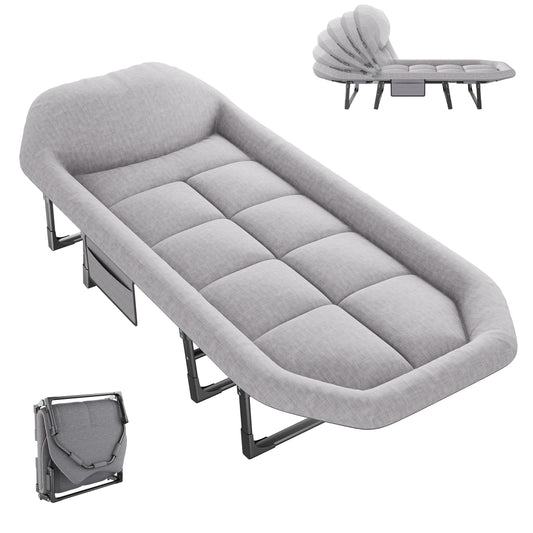 JHK Folding Camping Cot With Mattress Lightweight Bed 450 Lb Capacity