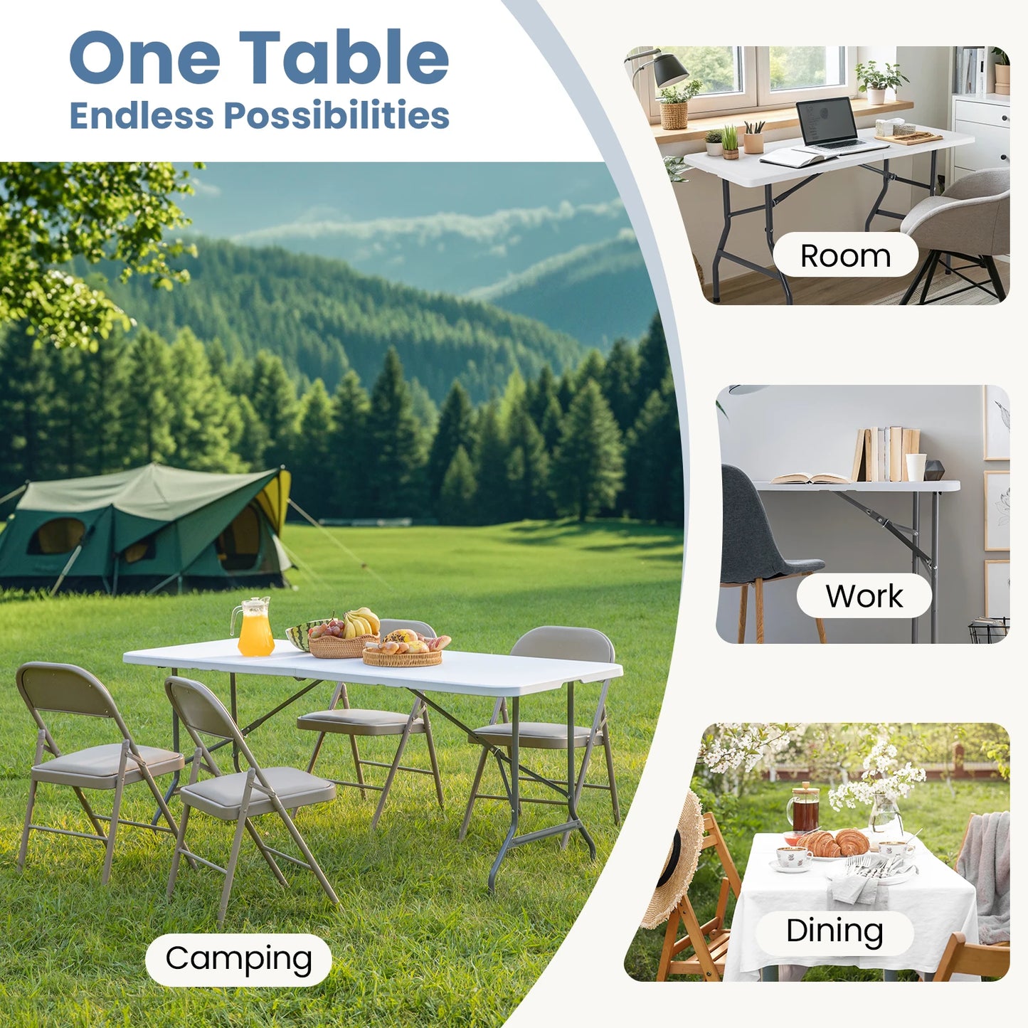 JHK Portable Folding Camping Table For Outdoor Use
