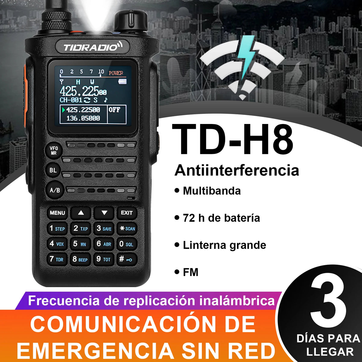 TIDRADIO TD-H8 10W Long Range Two Way Radio Emergency Walkie Talkie