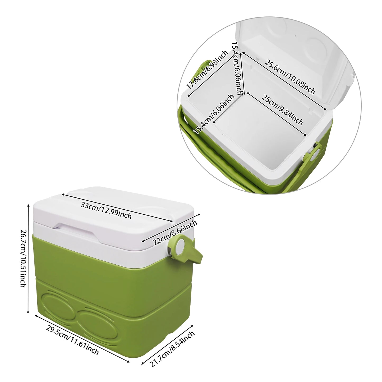 Portable Insulated Cooler With Cup Slots And Handle For Beach