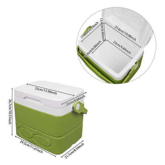 Portable Insulated Cooler With Cup Slots And Handle For Beach