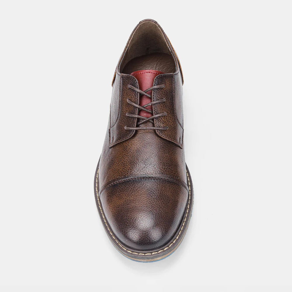 Hecrafted Men's Cap Toe Oxford Leather Shoes