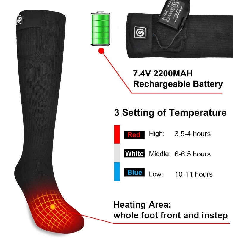 Savior Heated Socks Rechargeable Warm Winter Socks Outdoor Sports