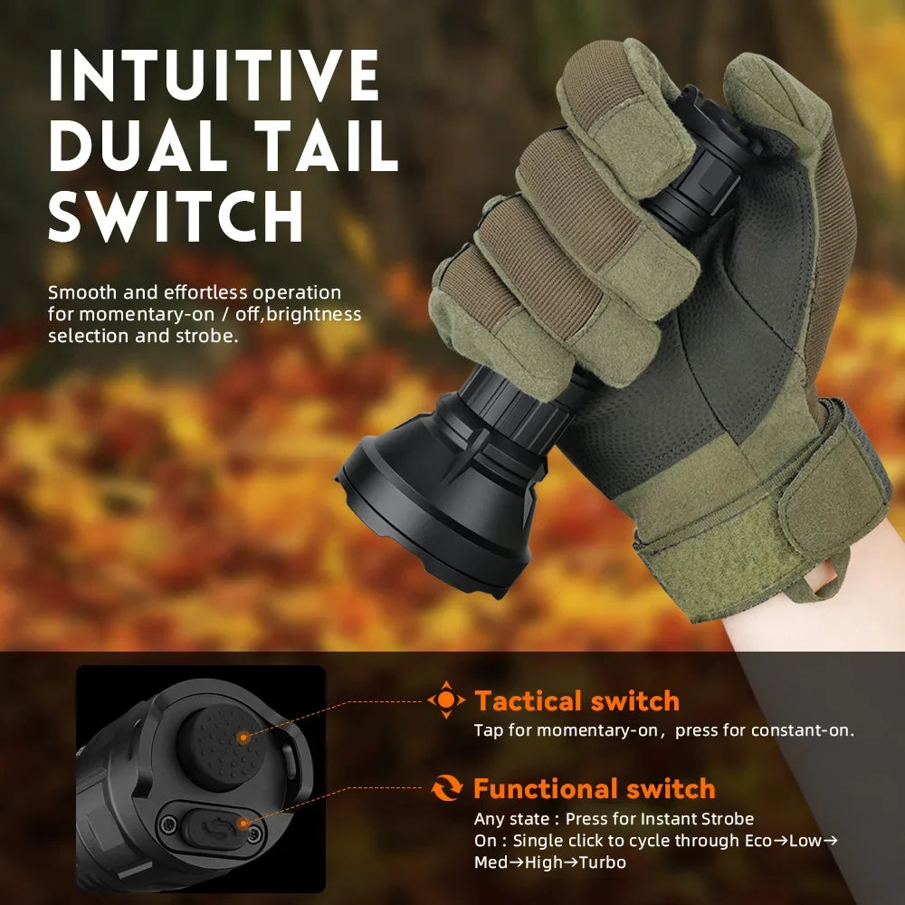 Sofirn SF26 2000lm LED SFT40 Tactical Flashlight 21700 Rechargeable