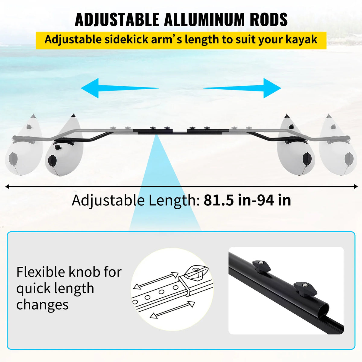 SucceBuy Inflatable Kayak Outrigger Stabilizer Float System