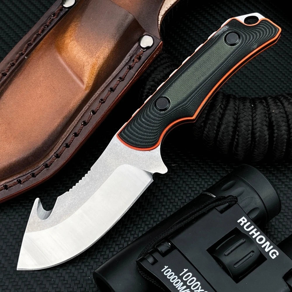 DIY 8Cr13MoV Fixed Blade Knife G10 Handle Outdoor Tactical Survival