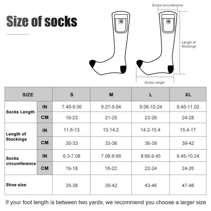 Snow Deer Rechargeable Heated Thermal Cotton Winter Socks
